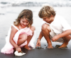 Two Kids on The Beach